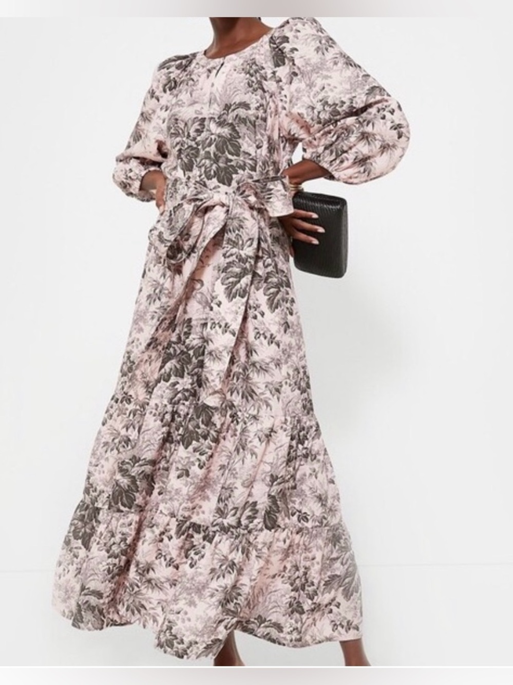Tuckernuck Lilac Pink Toile Floral Tie-Waist Maxi Dress. Size Small. Gorgeous! - Picture 2 of 11